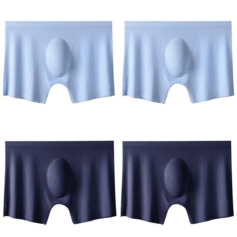 4PCS Men's Ice Silk Seamless Boxer Shorts | TrendifyStore
