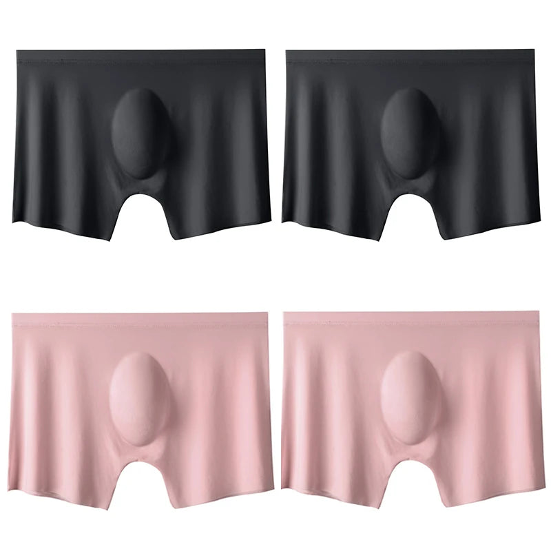 4PCS Men's Ice Silk Seamless Boxer Shorts | TrendifyStore