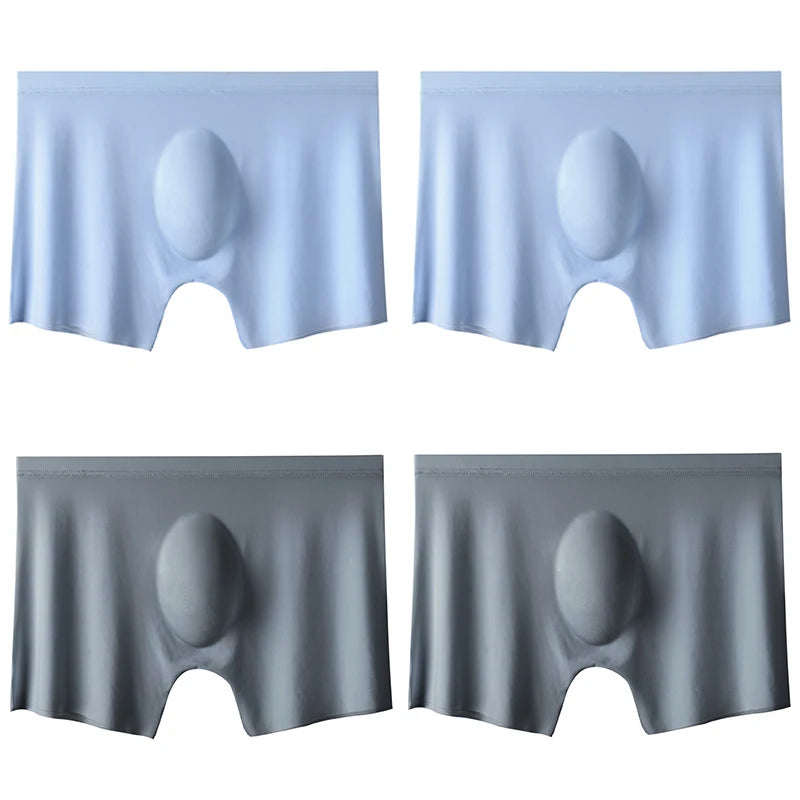 4PCS Men's Ice Silk Seamless Boxer Shorts | TrendifyStore