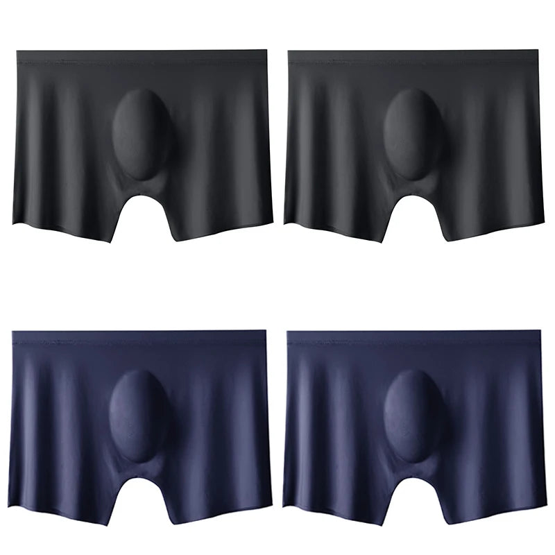 4PCS Men's Ice Silk Seamless Boxer Shorts | TrendifyStore
