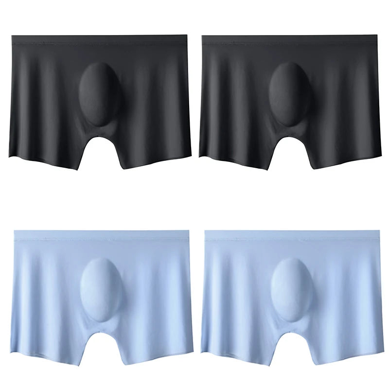 4PCS Men's Ice Silk Seamless Boxer Shorts | TrendifyStore