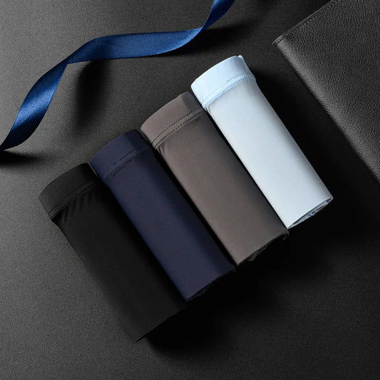 4PCS Men's Ice Silk Seamless Boxer Shorts | TrendifyStore
