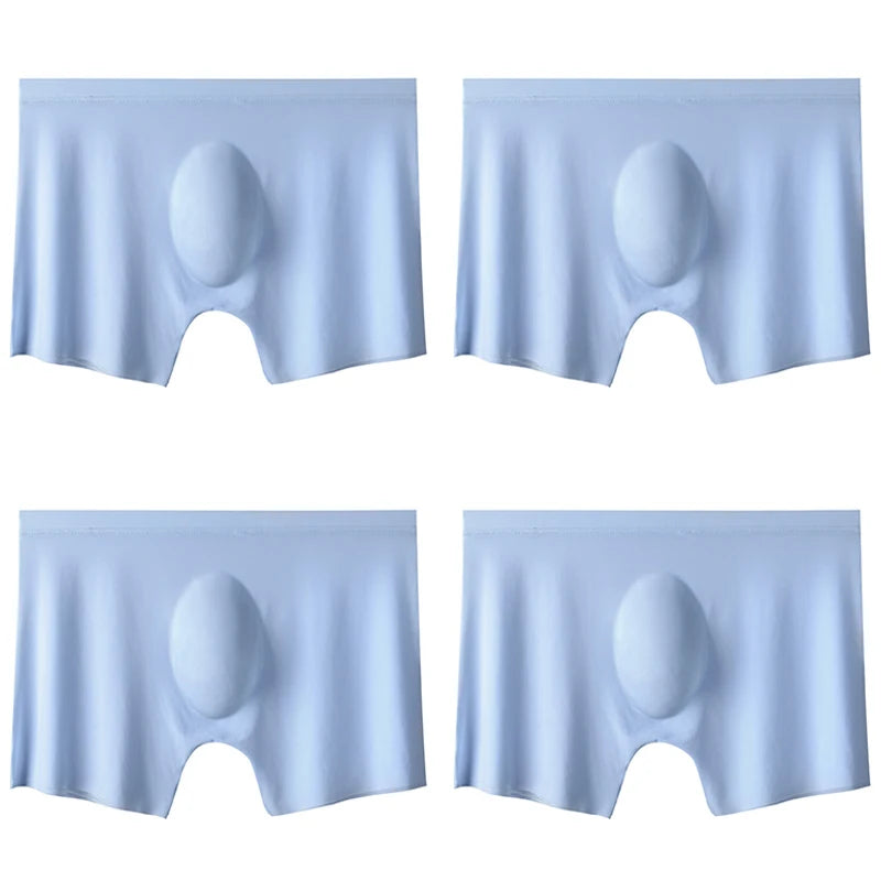 4PCS Men's Ice Silk Seamless Boxer Shorts | TrendifyStore
