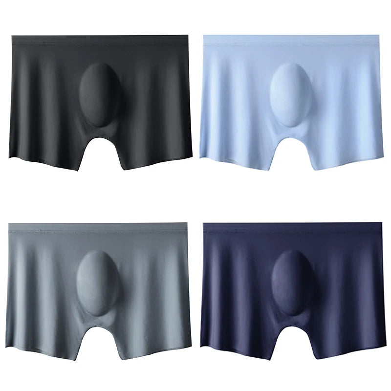 4PCS Men's Ice Silk Seamless Boxer Shorts | TrendifyStore
