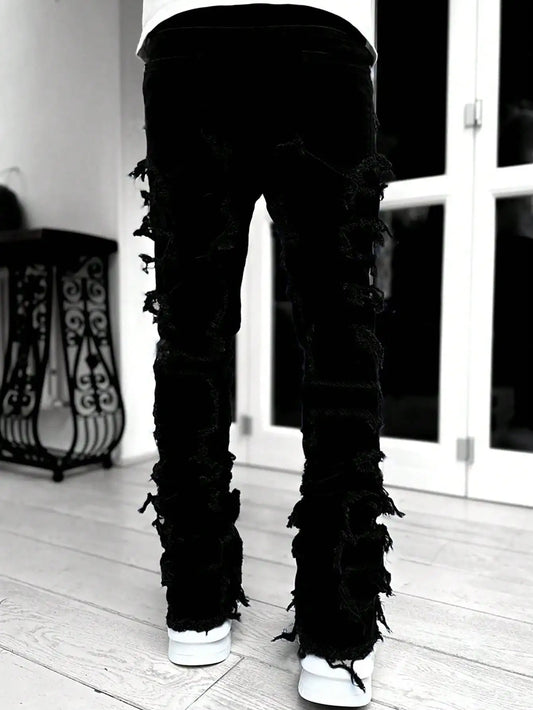 Y2K Hip-Hop Fringed Jeans - Trendy Streetwear Denim | TrendifyStore