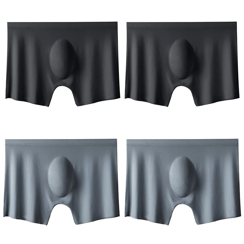 4PCS Men's Ice Silk Seamless Boxer Shorts | TrendifyStore