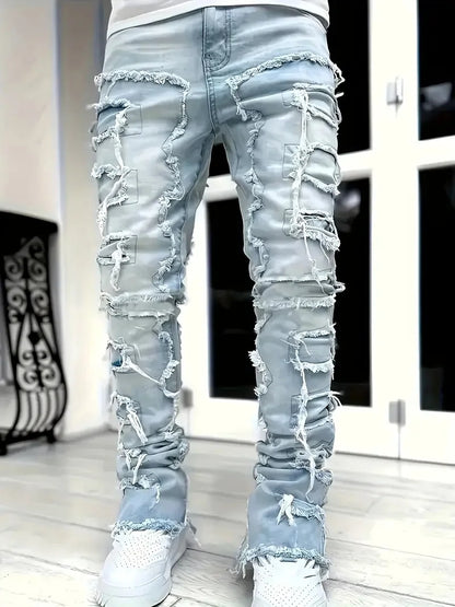 Y2K Hip-Hop Fringed Jeans - Trendy Streetwear Denim | TrendifyStore