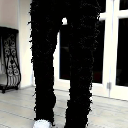 Y2K Hip-Hop Fringed Jeans - Trendy Streetwear Denim | TrendifyStore